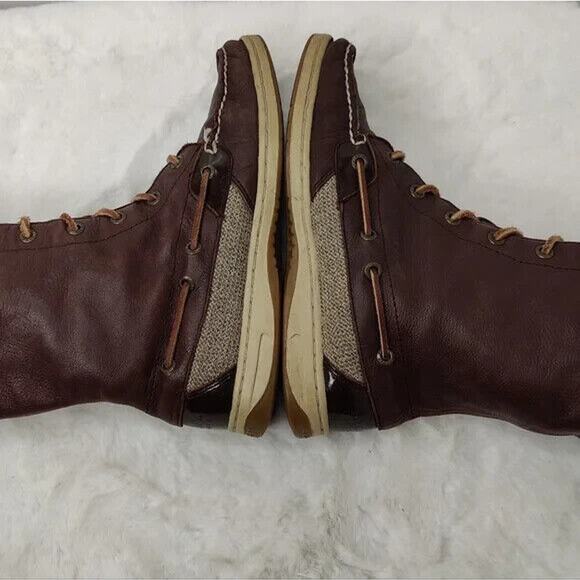 Vintage brown leather Sperry Boat shoe boots sz 7 - Picture 5 of 9